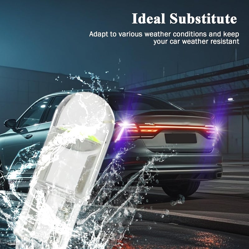 RGOAANC 30 PCS 194 LED Car Bulb, 194 LED Light Bulb White 6000K, 168 2825 W5W T10 Wedge COB LED Replacement Bulbs Error Free for Car Dome Map Door Courtesy License Plate (Blue) - Image 3